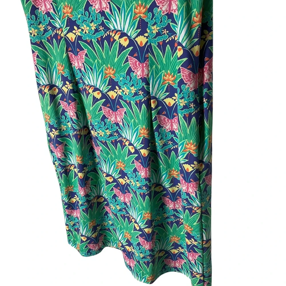 J.McLaughlin Womens Sleeveless Shift Dress Green Butterfly Botanical Print Sz M - Picture 6 of 7